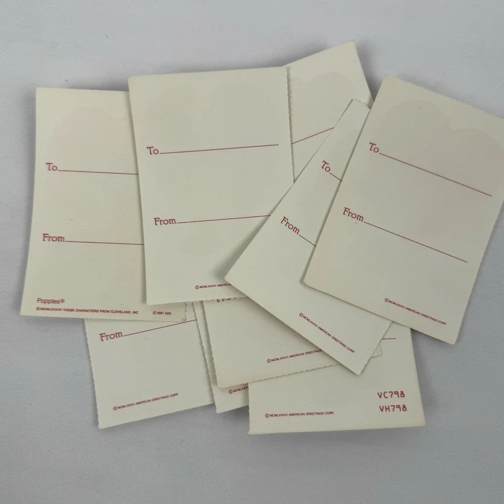 VTG‎ 80's POPPLE's Valentine's Day Greeting Cards Lot (9) Unused with Envelopes